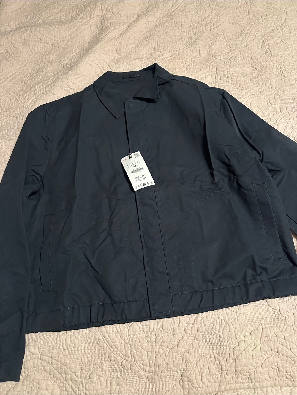 Zara Men's Dark Navy Lightweight Collared Jacket